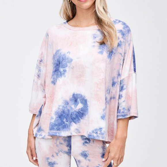 Tie Dye Biker Short/T-Shirt Loungewear Combo - Picture 5 of 7